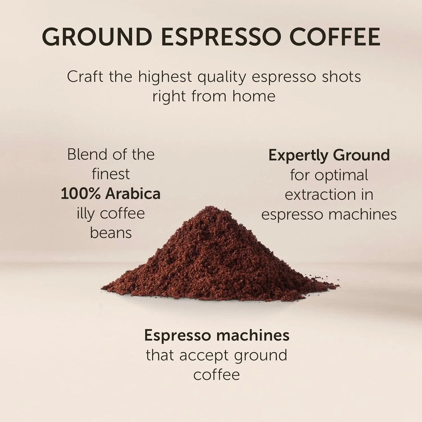 Classico Ground Espresso Coffee, Medium Roast Roast with Notes of Chocolate & Caramel, 100% Arabica, 8.8 Ounce (Pack of 1)