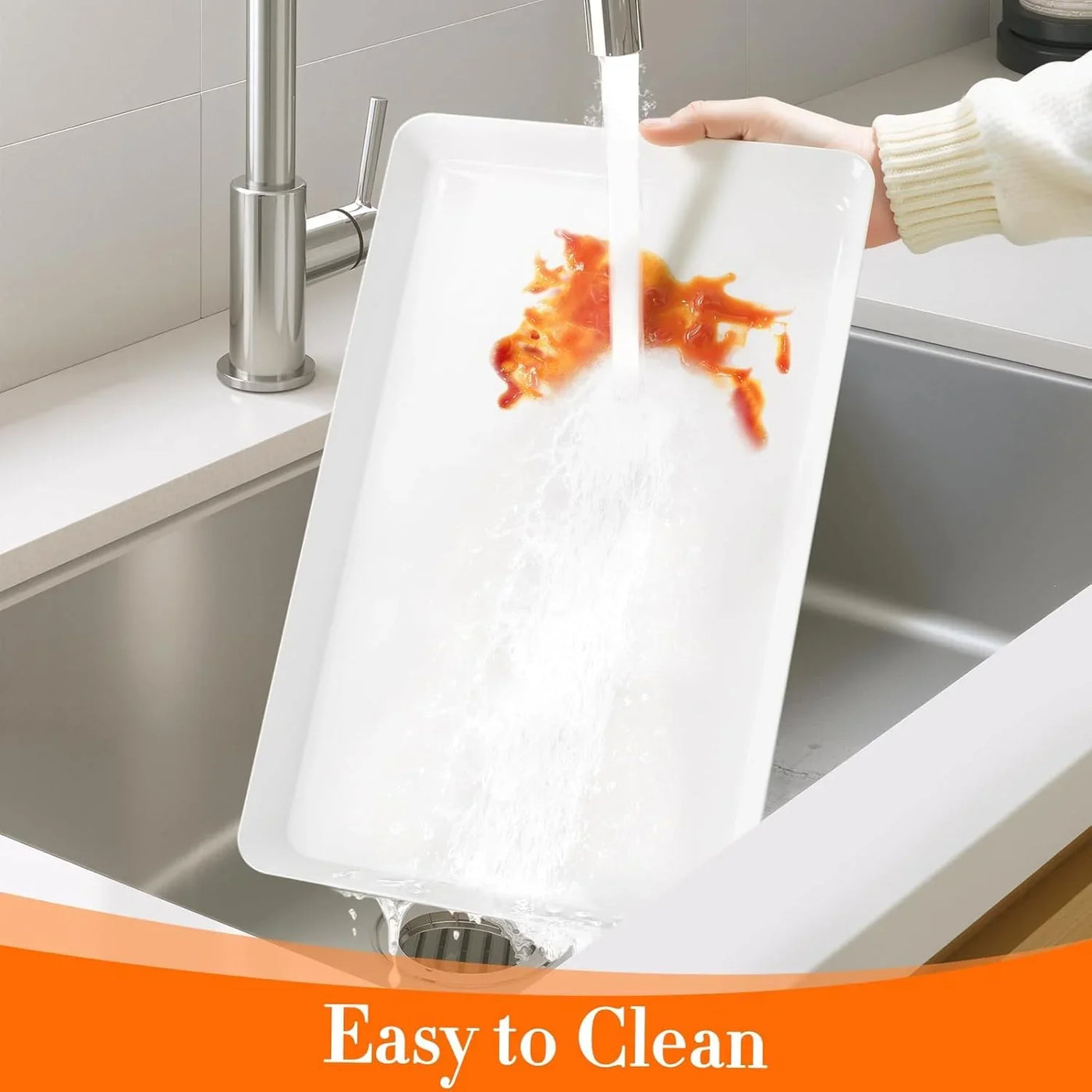 4 Pcs Serving Tray for Entertaining, Grilling BBQ Accessories, Serving Platters for Snacks, Fruit, Reusable Plastic Trays for Serving Food and Pantry Organization in Kitchen & for Easterparties