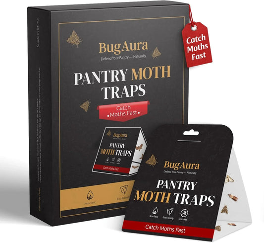8 Pack Pantry Moth Traps for House Indoor – Advanced Red Line Formula Pantry Moth Traps with Pheromones Prime – Safe & Non-Toxic – Targets Indian Meal Moths & Other Pantry Moths