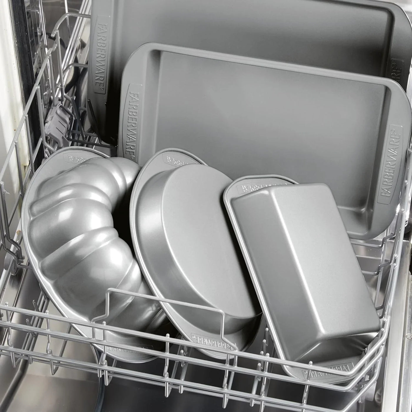 Bakeware Meatloaf/Nonstick Baking Loaf Pan Set, Two 9-Inch X 5-Inch, Gray