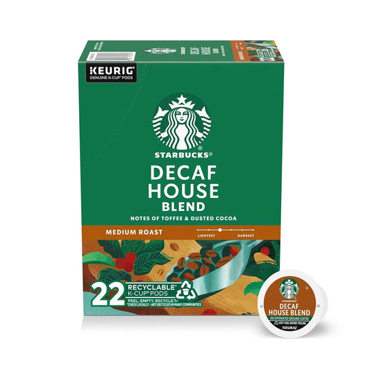 K-Cup Coffee Pods, Medium Roast Hot or Iced Coffee, Decaf House Blend, 22 Keurig Pods