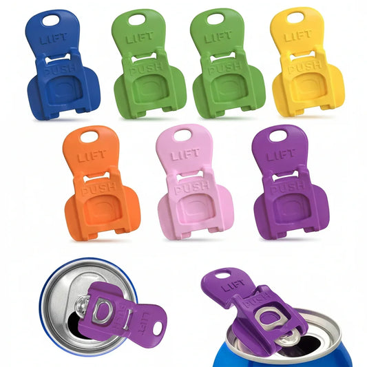 Colorful can openers with lift and push design for easy soda can opening