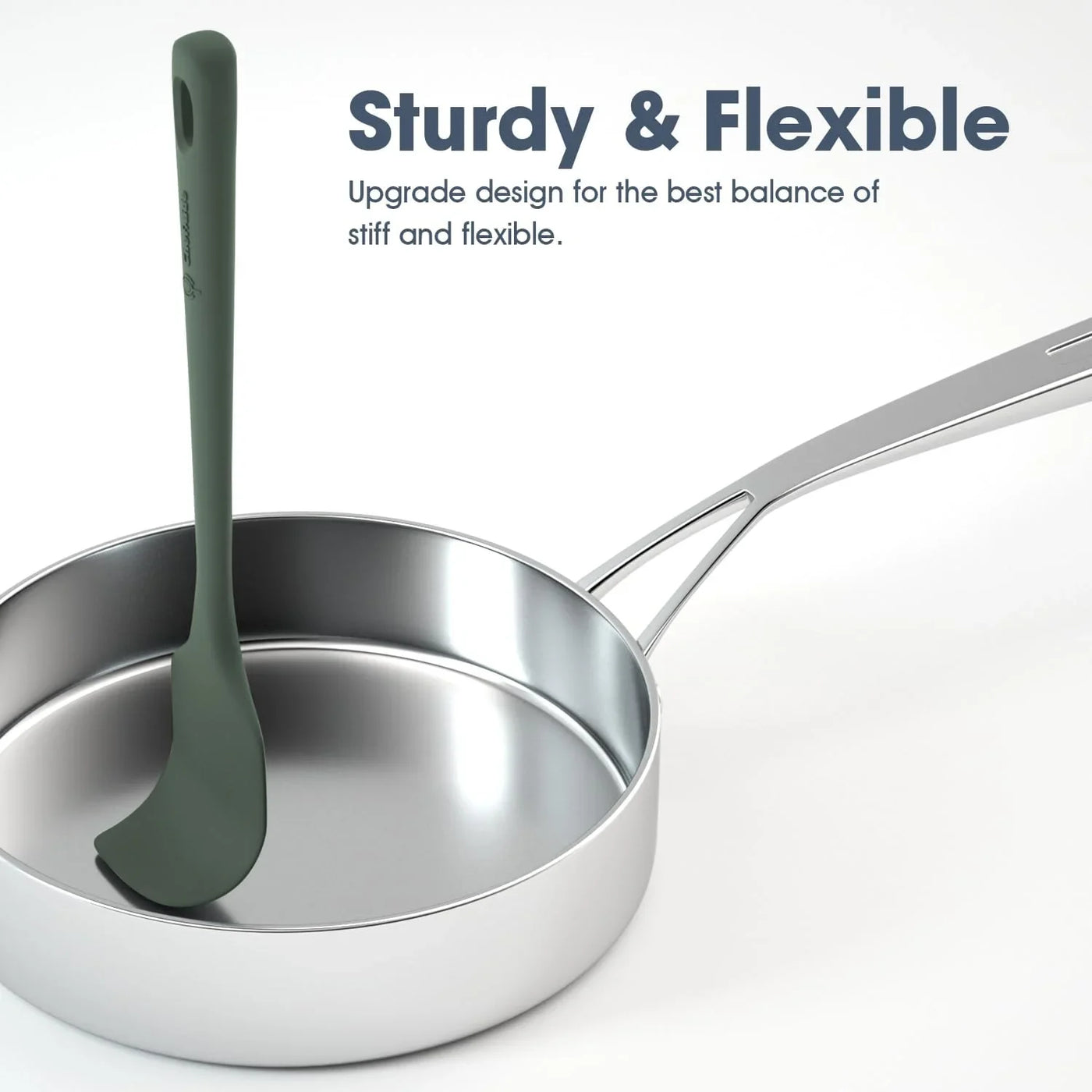 5 Pieces Silicone Spatula Set, Food Grade Rubber Spatula, Upgrade Strong Handle with Ergonomic Grip, Heat Resistant up to 600°F for Nonstick Cookware, Cooking