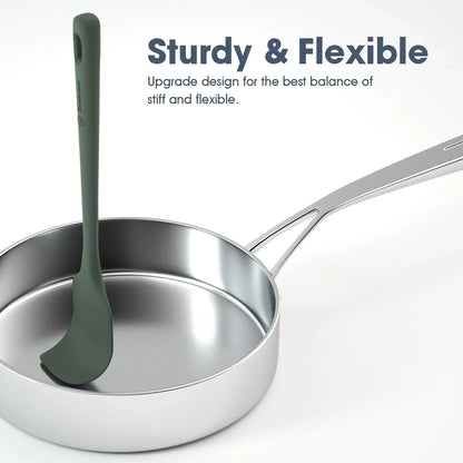 5 Pieces Silicone Spatula Set, Food Grade Rubber Spatula, Upgrade Strong Handle with Ergonomic Grip, Heat Resistant up to 600°F for Nonstick Cookware, Cooking