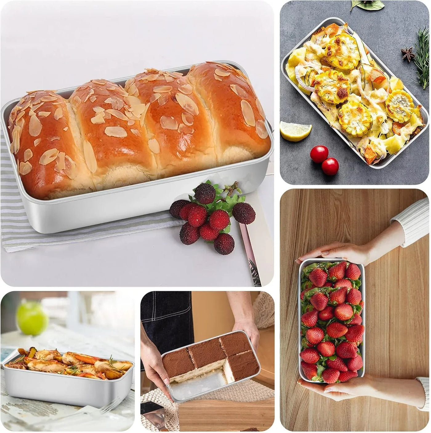 Loaf Pans 9X5 Inch, 8 Pack Bread Pans for Baking, Stainless Steel Baking Pans, Loaf Tins for Homemade Bread Brownies and Pound Cakes, Dishwasher Safe