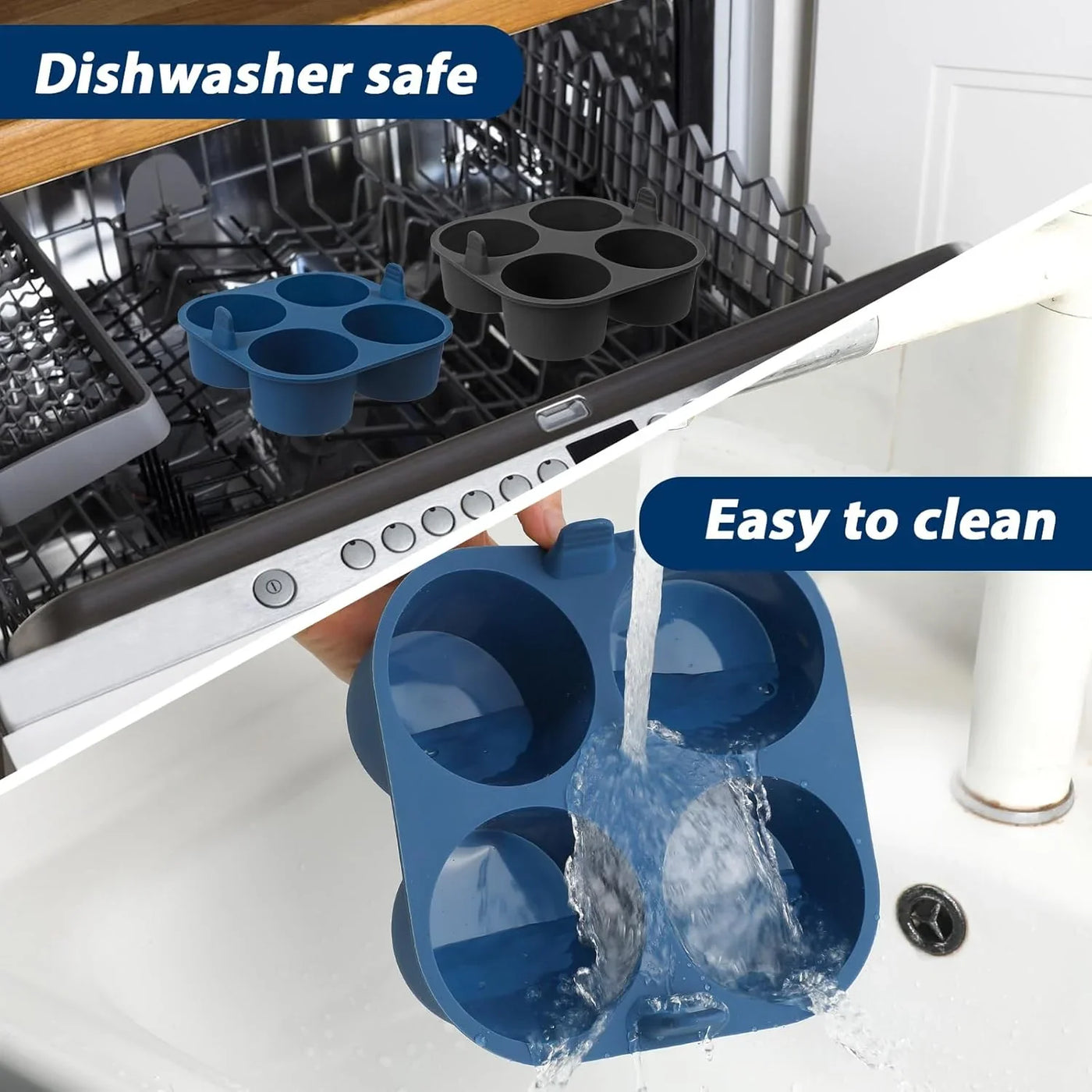 2PCS Jumbo Silicone Air Fryer Muffin Pan for Baking, 4-Cavity Egg Bites Silicone Mold, Nonstick BPA Free Muffin Tins Baking Cups