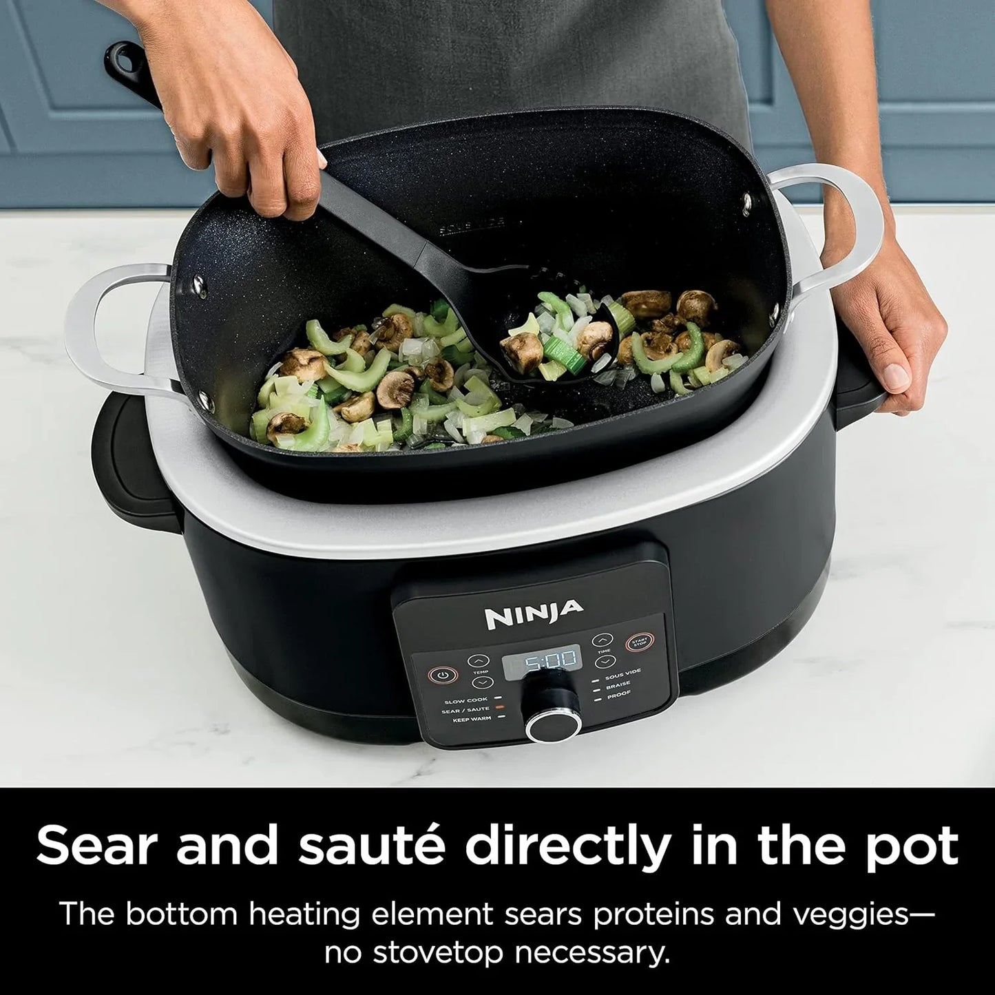 ® 12-In-1 Possiblecooker™ plus | 8.5-Qt - Sous Vide & Proof Multi-Cooker | Slow Cooker, Dutch Oven & More | Glass Lid & Integrated Spoon | Nonstick | Oven Safe Pot to 500°F | Black | MC1010
