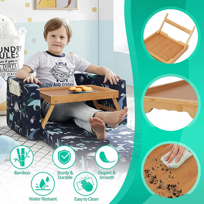 Bed Tray Table with Folding Legs,Bamboo Breakfast in Bed for TV Table, Laptop Computer Tray,Eating,Snack Tray(Bamboo)