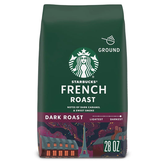 Ground Coffee, Dark Roast Hot or Iced Coffee, French Roast, 28 Oz