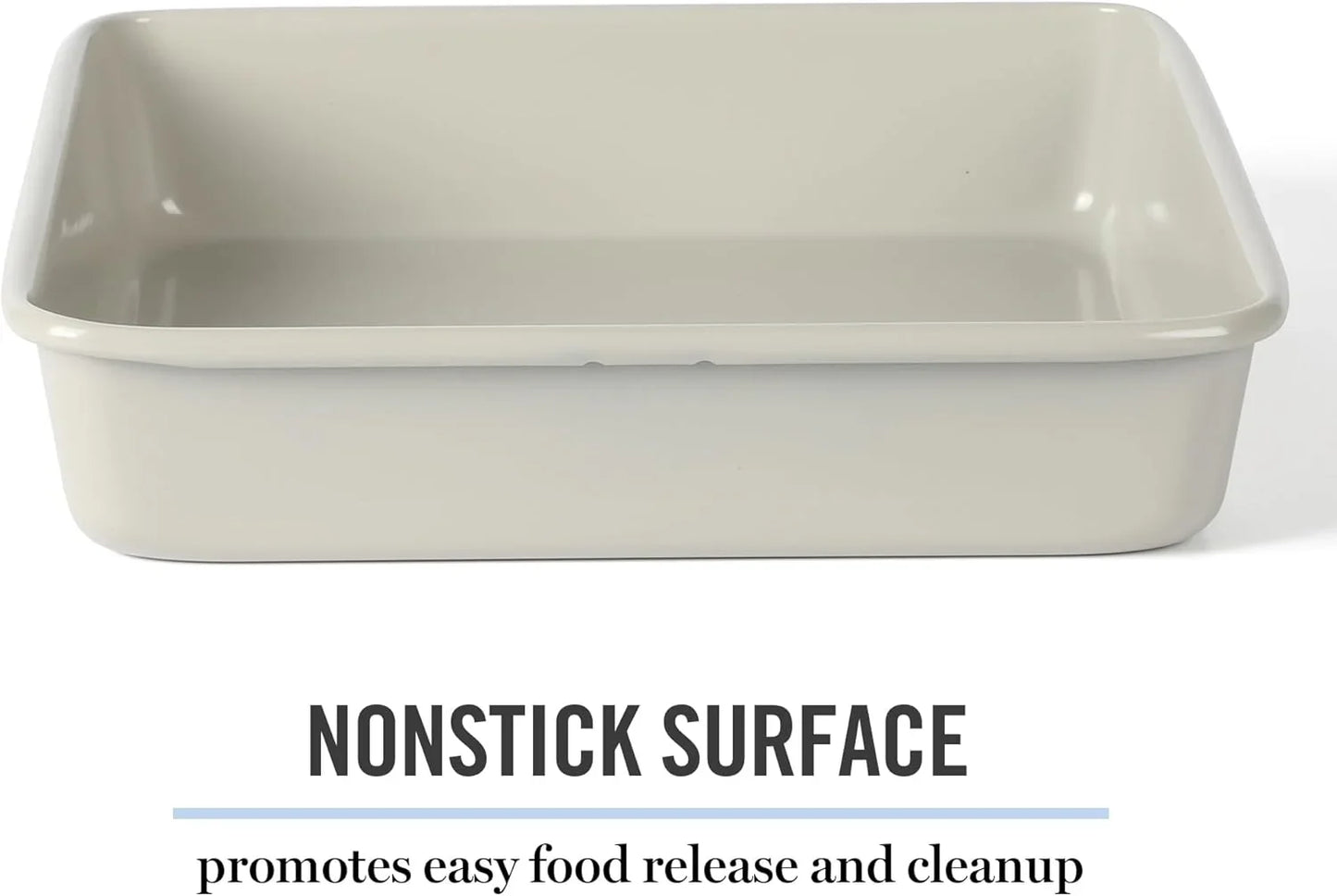 Gallen 9 Inch Square Nonstick Carbon Steel Cake Pan – Cool Grey, Durable Bakeware for Even Baking and Easy Release