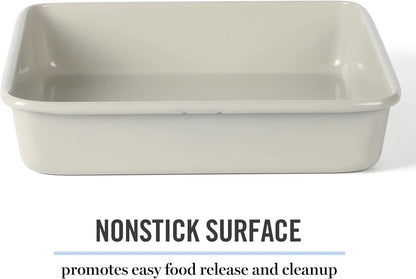 Gallen 9 Inch Square Nonstick Carbon Steel Cake Pan – Cool Grey, Durable Bakeware for Even Baking and Easy Release