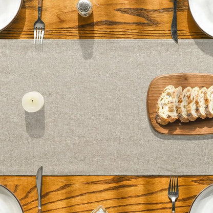 Light Brown Table Runner, Seasonal Fall Washable Kitchen Dining Table Decoration for Home Party Decor 13X72 Inch