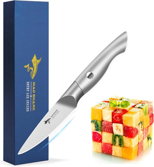 Paring Knife 3.5 Inch Paring Knives, Small Kitchen Knife, Ultra Sharp German Stainless Steel Vegetable Knives, Ergonomic Handle Design, Unique Gift for Men/Women