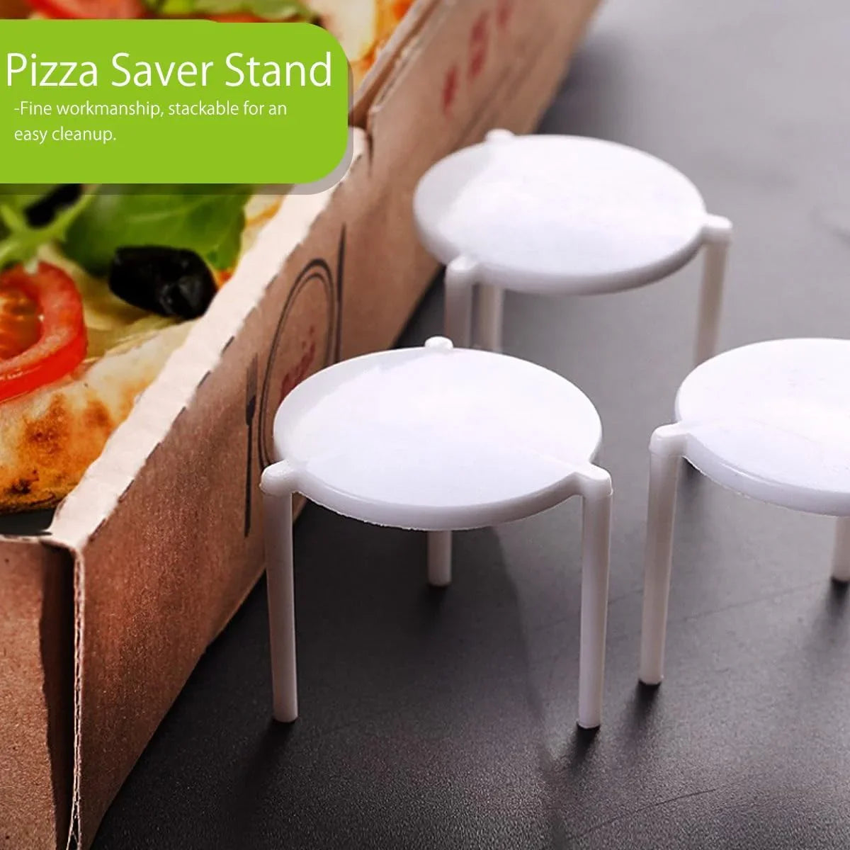 100Pcs Stand White Plastic Pizza Tripod Stack for Restaurant Container Pizza Boxes