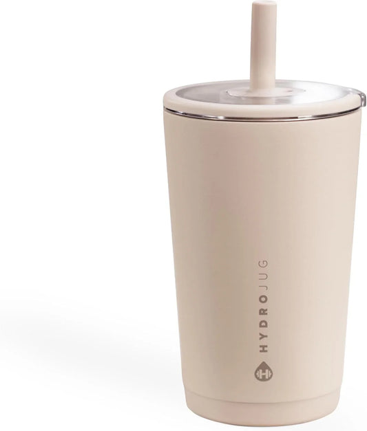 Everyday Tumbler 14 Oz – Ceramic-Lined Insulated Tumbler with Straw and Soft-Touch Lid, Cup Holder Friendly, Double-Wall Vacuum Insulation, Reusable Travel Cup – Dune