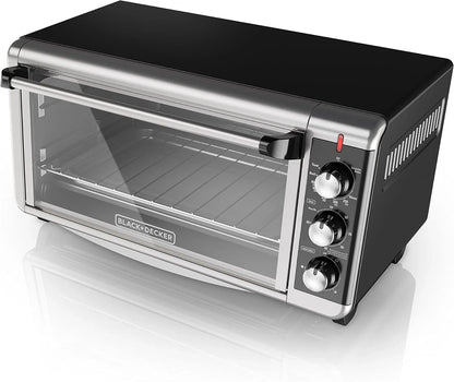TO3250XSBD 8-Slice Extra Wide Convection Countertop Toaster Oven, Includes Bake Pan, Broil Rack & Toasting Rack, Stainless Steel/Black