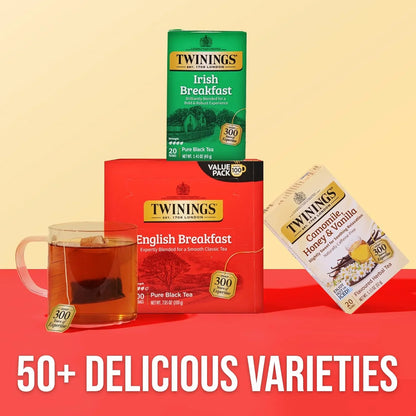 English Breakfast Black Tea Individually Wrapped Bags, 100 Count (Pack of 1), Smooth, Flavourful, and Robust, Caffeinated, Enjoy Hot or Iced, 100 Teabags