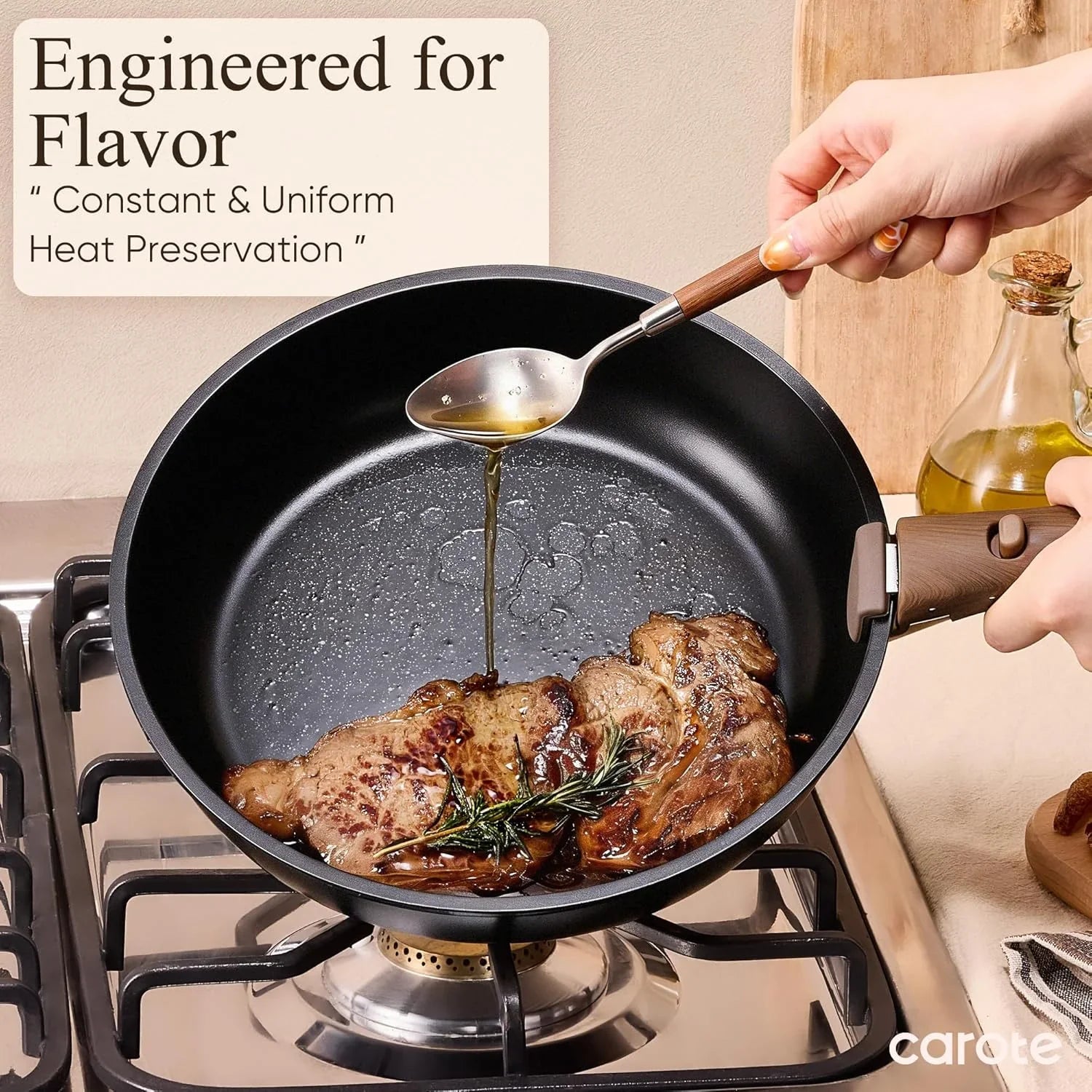19Pcs Pots and Pans Non Stick, Cookware Sets Detachable Handle, Induction Kitchen Pots and Pans,Nonstick Cooking Set, Oven/Dishwasher/Fridge Safe, Space Saving