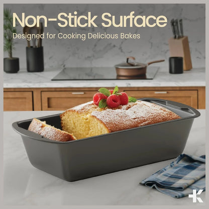Bakken- Swiss Loaf Pan Set 4-Piece - Deluxe Nonstick Carbon Steel Bakeware for Perfect Bread and Cakes – Dishwasher Safe, Premium Pans for Home Baking