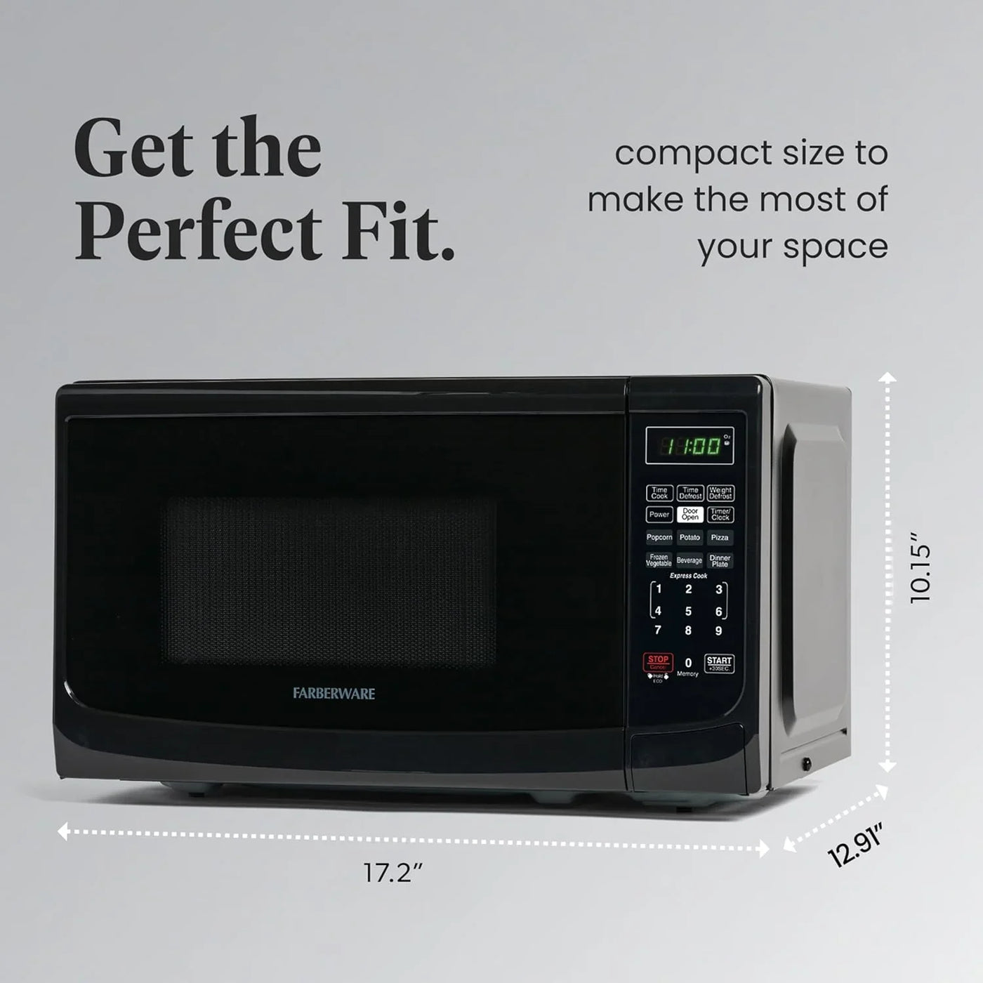 0.7 Cu. Ft. Countertop Microwave Oven – 700 Watts Power, Auto Cook Settings, Defrost, Easy Clean and Child Safety Lock - Black