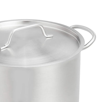 12 Quarts Stainless Steel Aluminum-Clad Stock Pot with Cover, Induction Compatible, Dishwasher Safe, Oven Safe, Even Heating, Soup and Pasta Pot