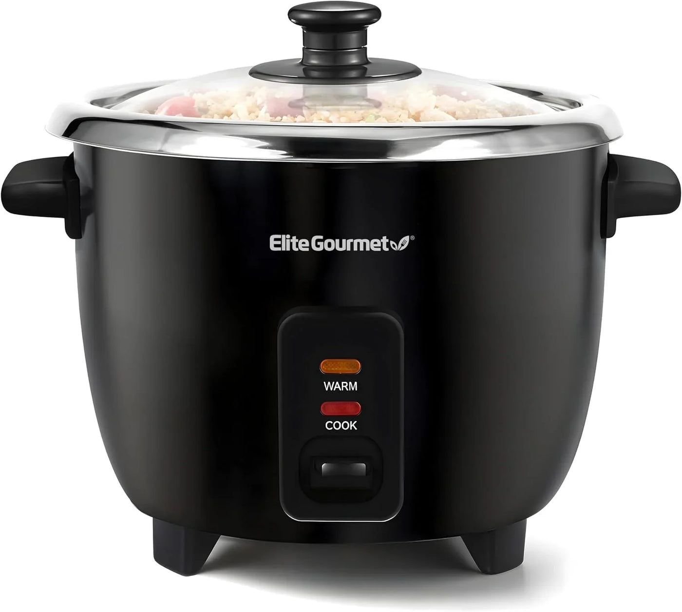 ERC006SS 6-Cup Electric Rice Cooker with Stainless Steel Inner Pot, Makes Soups, Stews, Porridges, Grains and Cereals, 6 Cup (3 Cups Uncooked), Black