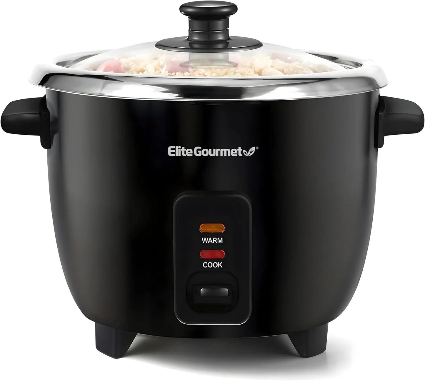 ERC006SS 6-Cup Electric Rice Cooker with Stainless Steel Inner Pot, Makes Soups, Stews, Porridges, Grains and Cereals, 6 Cup (3 Cups Uncooked), Black