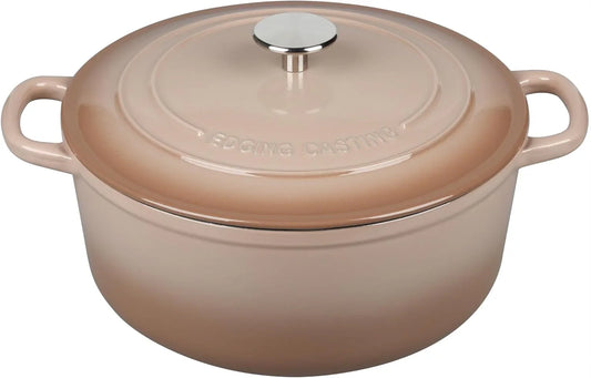 Enameled Dutch Ovens Cast Iron Dutch Oven Pot with Lid for Bread Baking, Cook, Dual Handle, 7 Quart, Mocha