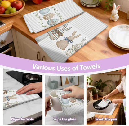 2 Pack Easter Kitchen Towels Dish Towels, 16 Inch X 26 Inch, Lint Free, Spring Decoration Hand Towels for Home 2