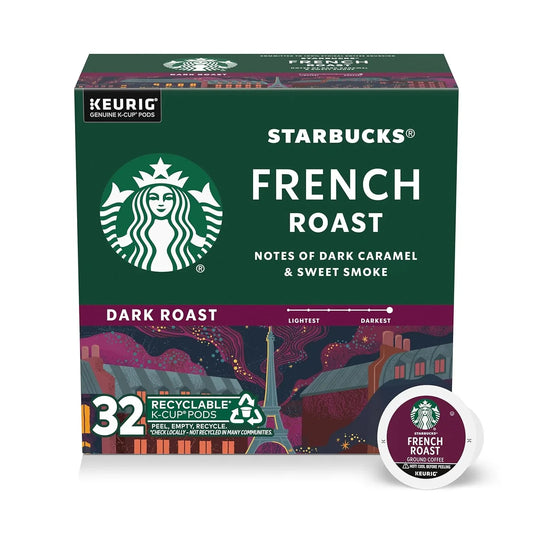 K-Cup Coffee Pods, Dark Roast Hot or Iced Coffee, French Roast, 32 Keurig Pods