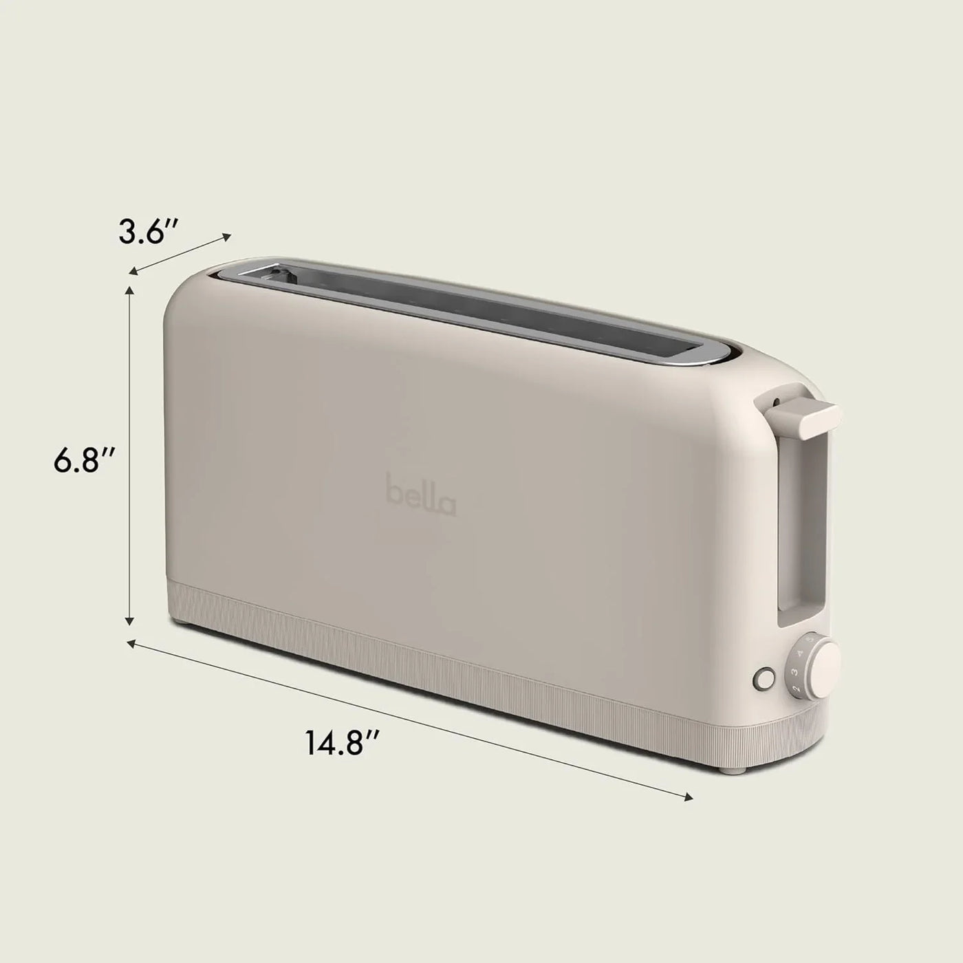 2 Slice Slim Toaster, Fits-Anywhere™ Kitchenware, 6 Setting Shade Control with Reheat & Cancel Buttons, Fits Sourdough, 10” Long Slot, anti Jam & Auto Shutoff, 900 Watt, Oatmilk