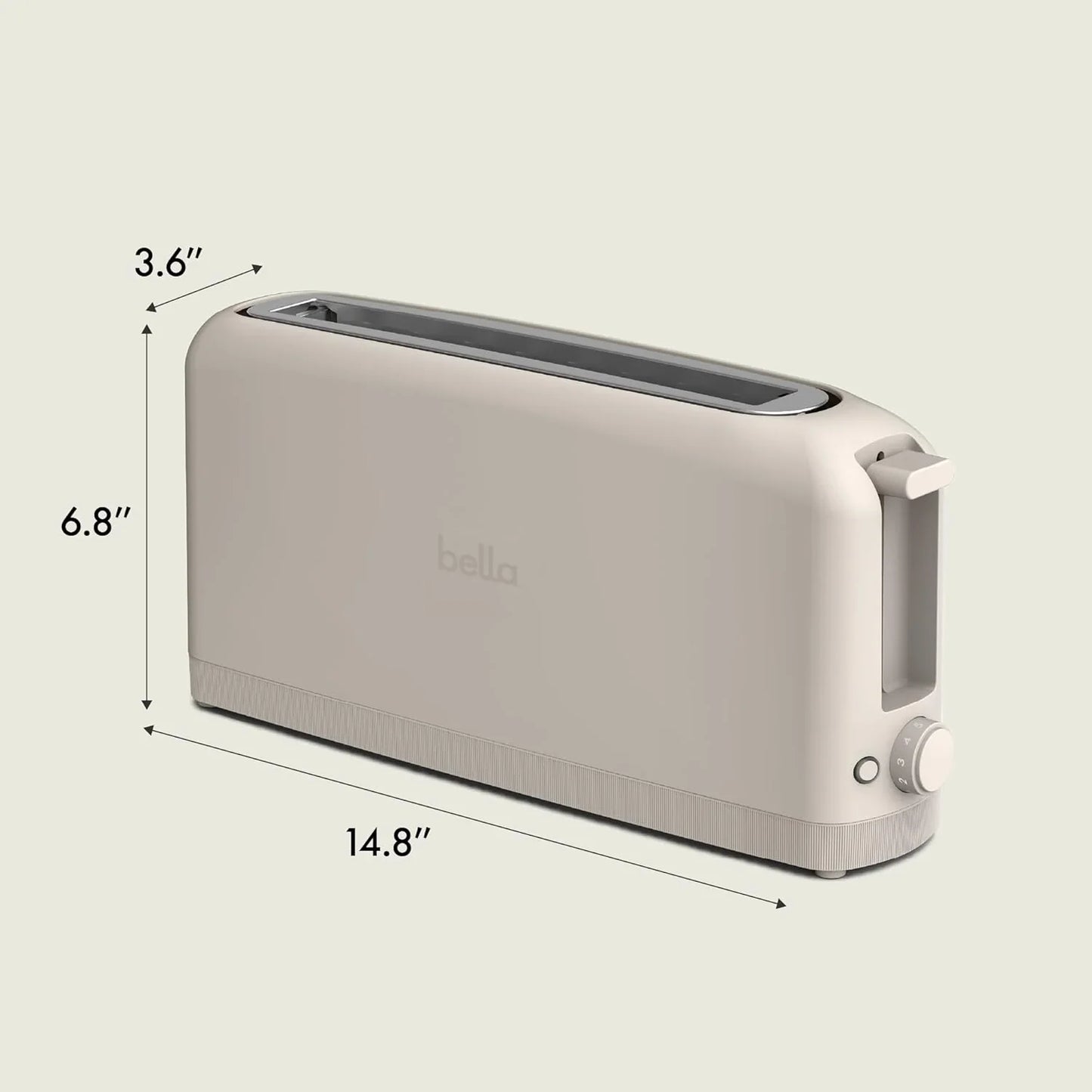 2 Slice Slim Toaster, Fits-Anywhere™ Kitchenware, 6 Setting Shade Control with Reheat & Cancel Buttons, Fits Sourdough, 10” Long Slot, anti Jam & Auto Shutoff, 900 Watt, Oatmilk