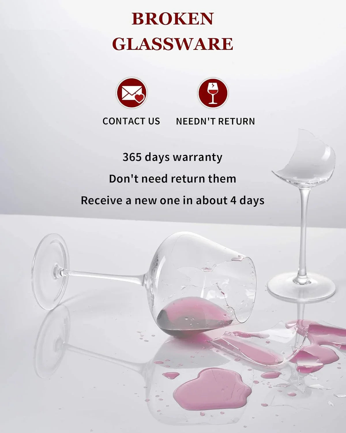 Hand Blown Italian Style Crystal Bordeaux Wine Glasses - Great Gift Packaging - Red Wine Glasses Lead-Free Premium Crystal Clear Glass - Set of 4-18 Ounce