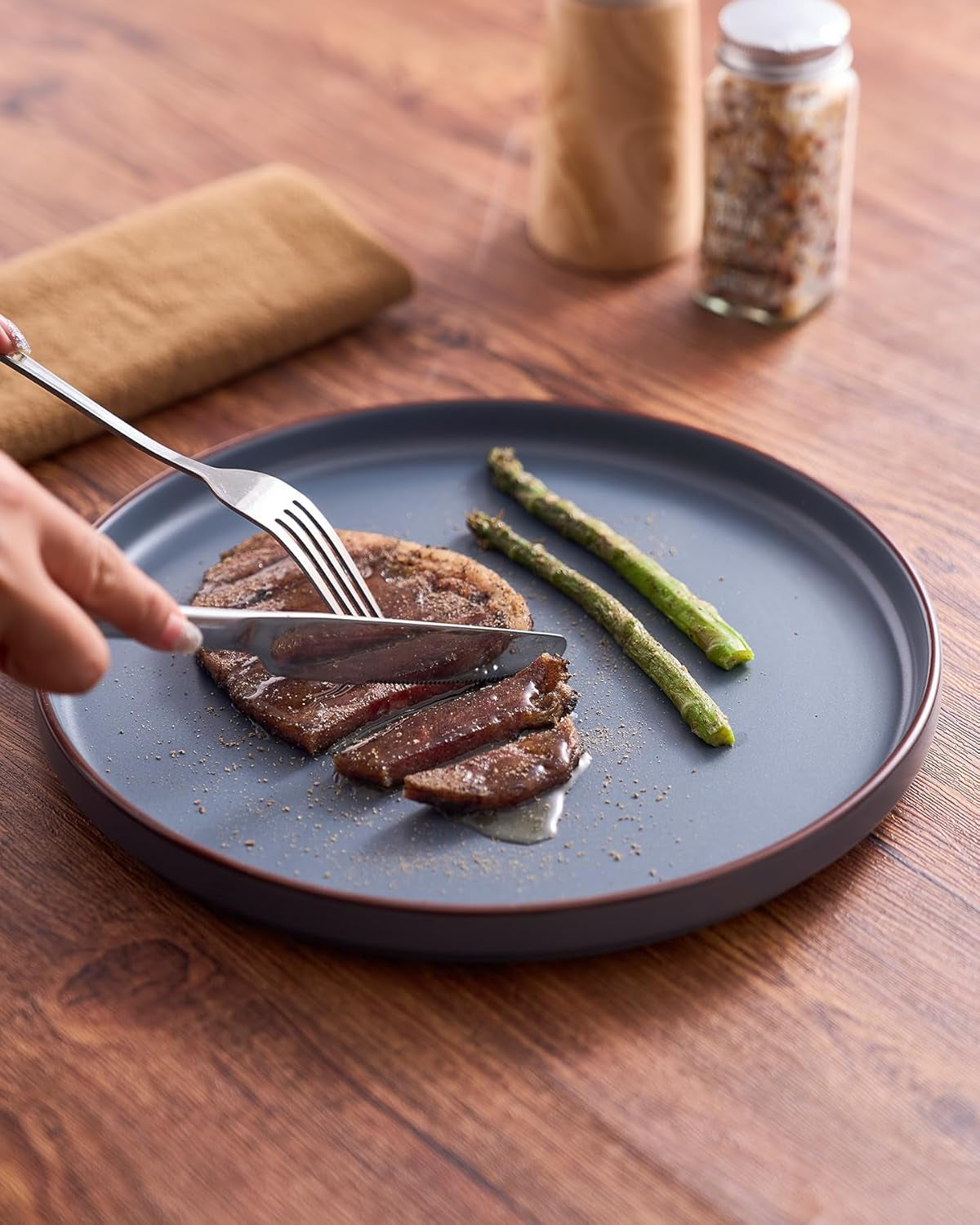 Nebula Ridge Stoneware Dinnerware Sets, Plates and Bowls Sets for 4, 12 Pieces Dishes Set, Microwave and Dishwasher Safe Kitchen Plates, Multi-Color