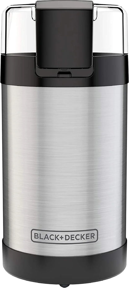 One Touch Coffee Grinder, 2/3 Cup Coffee Bean Capacity, Spice Grinder, One Touch Push-Button Control -150 Watts -Stainless Steel Blades