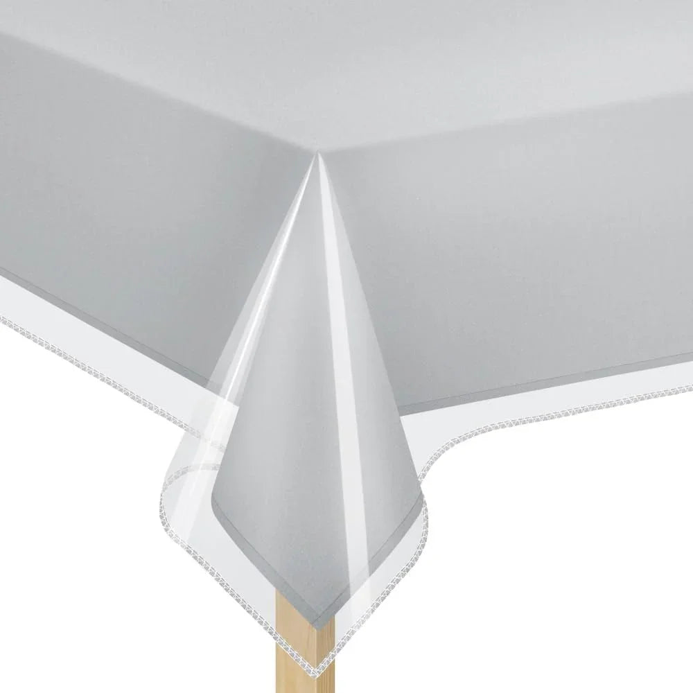 Clear Plastic Table Cover Protector 100% Waterproof Table Protector Crystal Clear Plastic Tablecloth Cover for Dining Table Heavy Duty Vinyl, 60" X 84" Rectangle