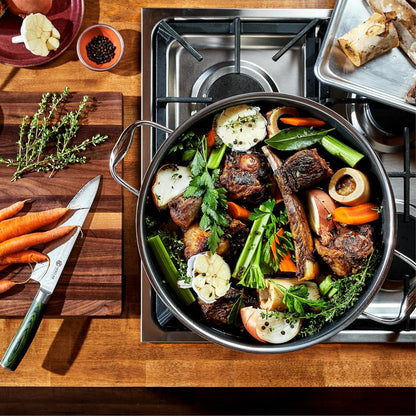Hybrid Nonstick 12-Quart Stockpot with Tempered Glass Lid, Stay-Cool Handles, Dishwasher-Friendly, Oven-Safe up to 900°F, Induction Ready, Compatible with All Cooktops
