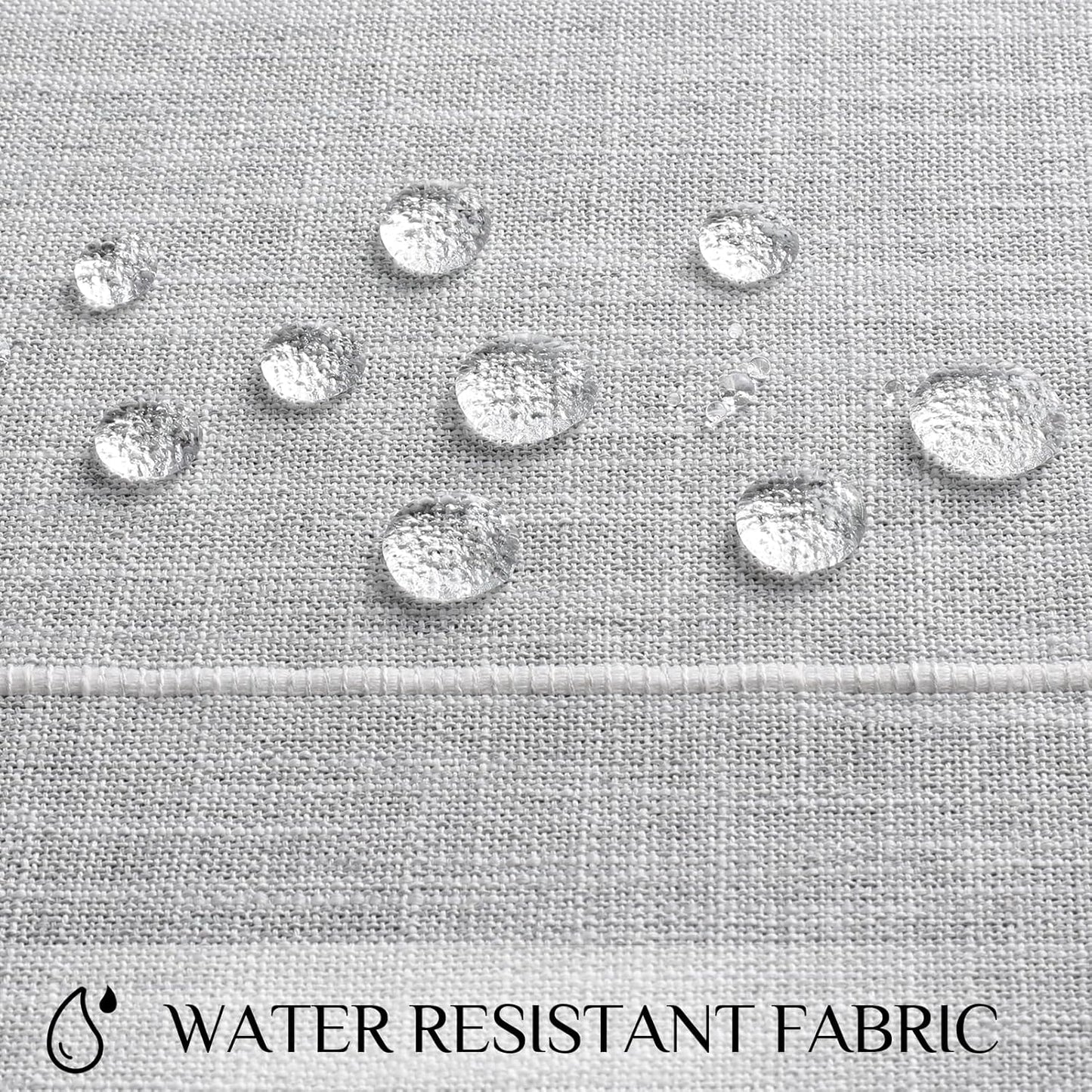 Outdoor Tablecloth Rectangle, Waterproof Linen Cotton Farmhouse Table Cloths with Tassel, Heavy Weight Wrinkle Free Boho Table Cover for Picnic Camping Dining - 55 X 70 Inch, Grey Plaid