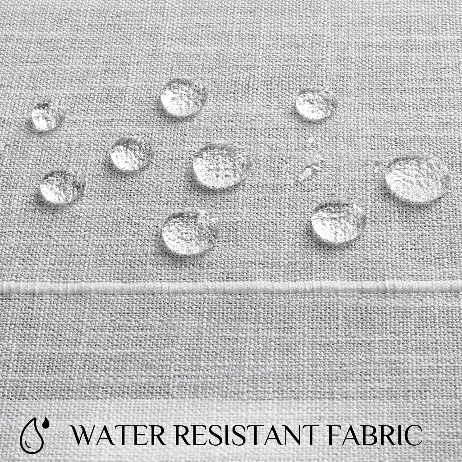 Outdoor Tablecloth Rectangle, Waterproof Linen Cotton Farmhouse Table Cloths with Tassel, Heavy Weight Wrinkle Free Boho Table Cover for Picnic Camping Dining - 55 X 70 Inch, Grey Plaid