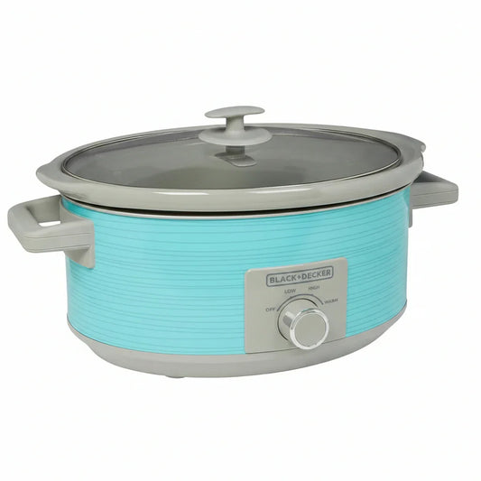 7-Quart Slow Cooker, SC2007D, Lid Holder, 3 Heat Settings, Extra Large Handles, Dishwasher Safe, Teal