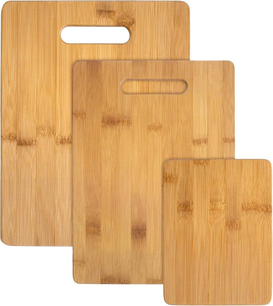 Cutting Boards for Kitchen, Set of 3 – Bamboo Wood Cutting Board Set in Large, Medium & Small Sizes