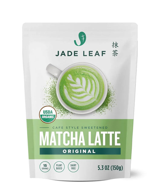 Organic Matcha Latte Mix - Lightly Sweet Japanese Matcha Green Tea Powder with Organic Cane Sugar for Café Style Blend, 5.3 Ounce / 150G (Pack of 1)
