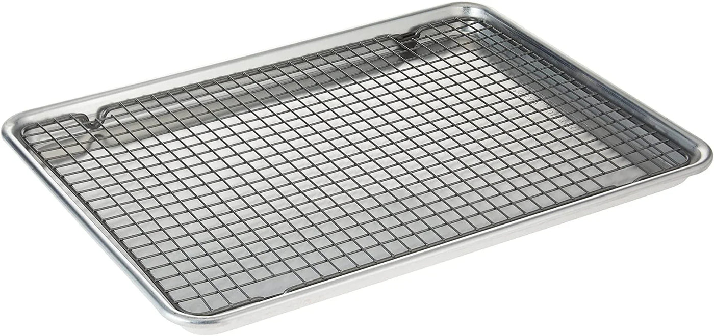 - 43172AMZM  Half Sheet with Oven Safe Nonstick Grid, 2 Piece Set, Natural