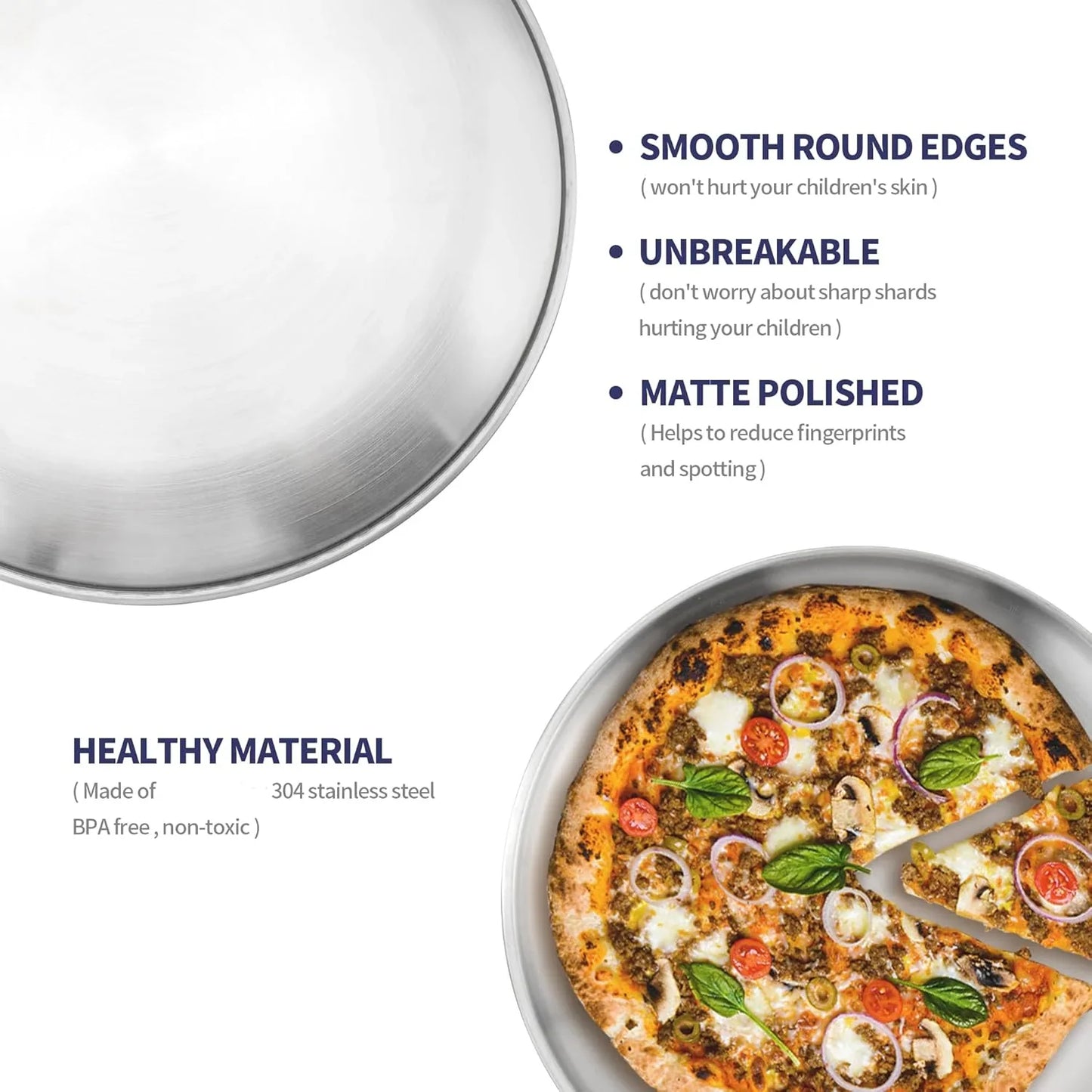 10 Pack 12 Inch Stainless Steel Pizza Pan, Non Stick Pizza Pans for Oven Baking, round Pizza Baking Trays Bulk