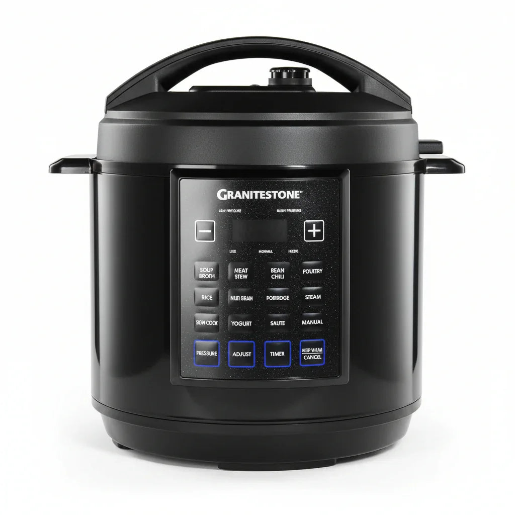 12-In-1 Multicooker with LED Display, Electric Pressure Cooker, Slow Cooker, Rice Cooker, Steamer, Saute, Yogurt Maker and Warmer, 6 Quart, 12 Pre-Set Functions as Seen on TV