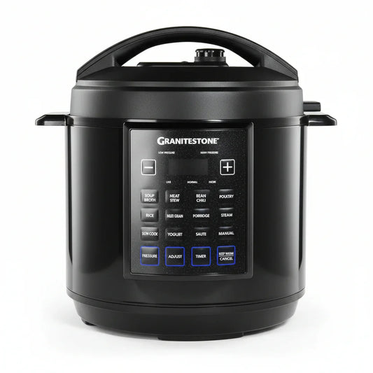 12-In-1 Multicooker with LED Display, Electric Pressure Cooker, Slow Cooker, Rice Cooker, Steamer, Saute, Yogurt Maker and Warmer, 6 Quart, 12 Pre-Set Functions as Seen on TV