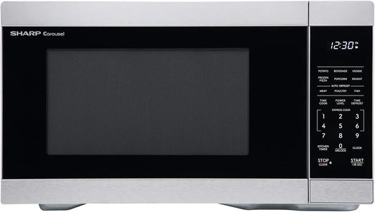 Countertop Microwave Oven with Removable 12.4" Carousel Turntable, 1000 Watt, 1.1 Cubic Feet, Stainless Steel