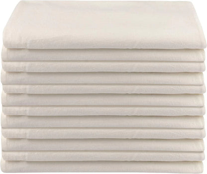 100% Cotton Flour Sack Towels – 12 Pack, 27X27 Inches, Natural, Lint-Free, Pre-Washed, Hemmed Edges – Reusable Kitchen Towels for Cleaning, Embroidery, Printing & Crafts - Natural