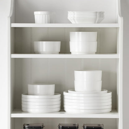 24 Pieces Porcelain Dinnerware Set, Modern White Dish Set for 8, Premium Serving Plates and Bowls Sets, Chip and Scratch Resistant Dishware Sets Kitchen Dishes Dining Ware Set, Series LEAH