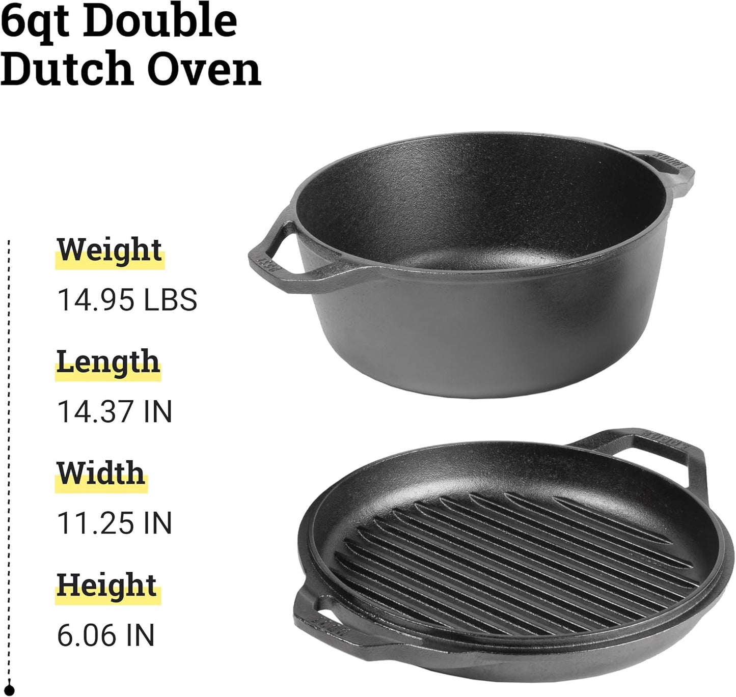 Chef Collection 6Qt Double Dutch Oven